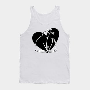 Black and white cats in love Tank Top